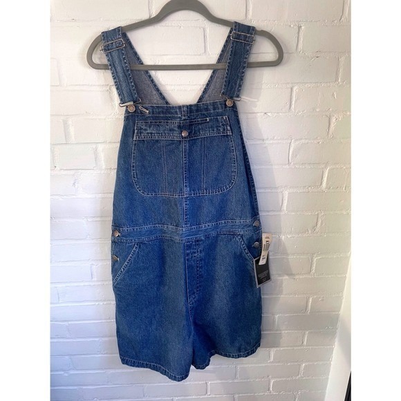 Lee Denim - Vintage Lee Riveted by Lee‎ Denim Carpenter Short Overalls Blue Retro Stone  XL